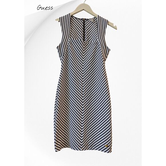 Guess sleeveless chevron pattern knee length dress   Sz S/P - Picture 1 of 9